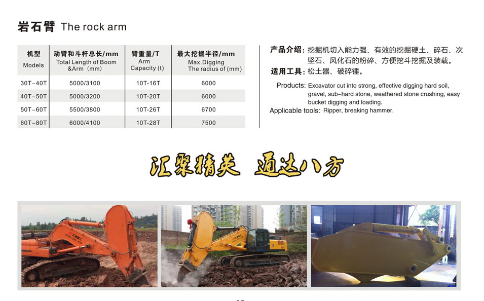 挖掘机岩石臂